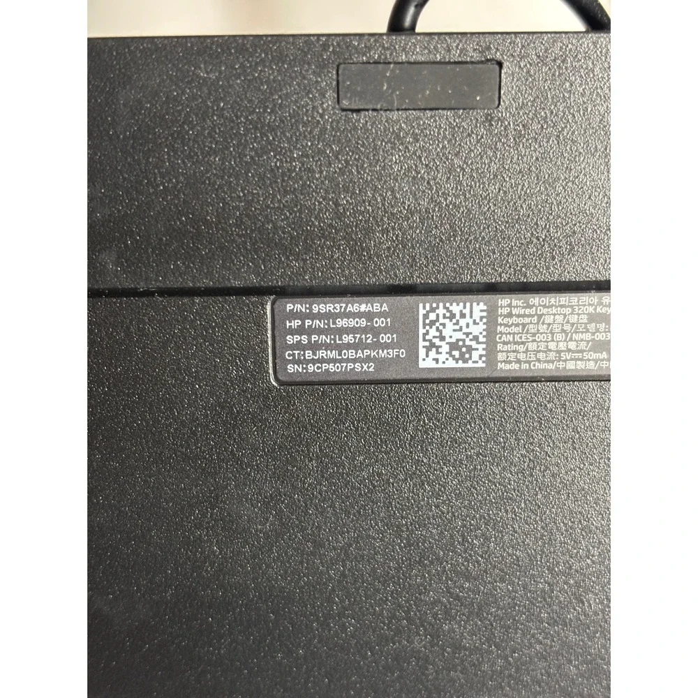HP Wired Keyboard and Mouse Combo‎ Black USB L98809-001 NWOB